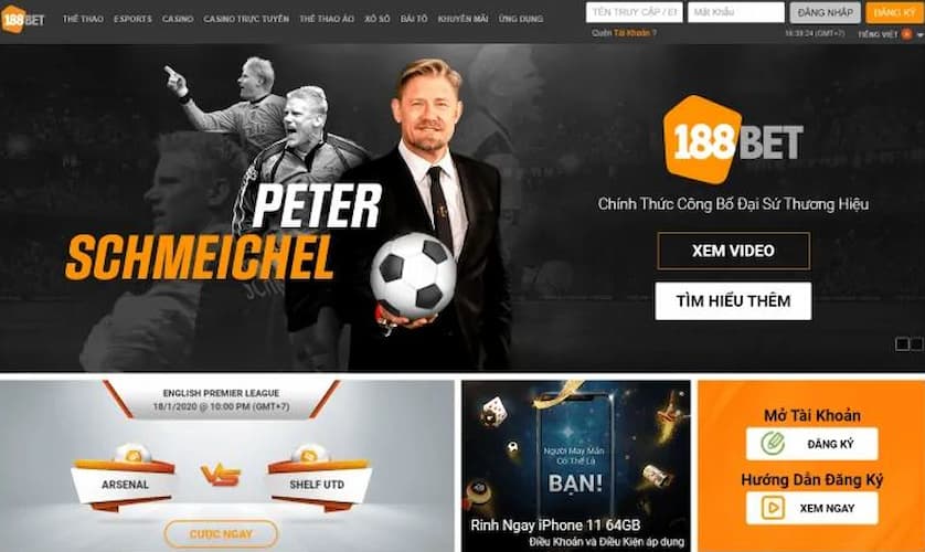 nhà cái 188bet chính thức công bố danh thủ Peter Schmeichel làm đại sứ thương hiệu